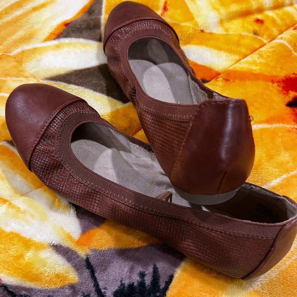 Brown flats worn once